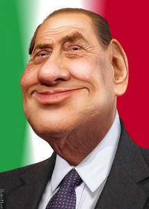 Silvio Berlusconi - Caricatura di Donkey Hotey